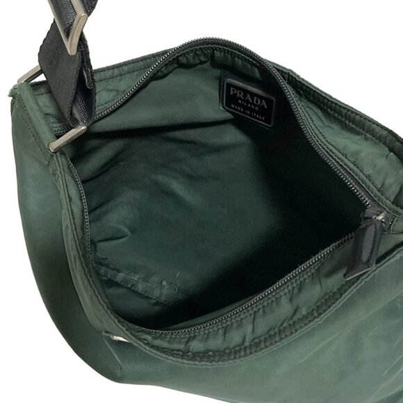 Auth PRADA - Dark Green Nylon Shoulder Bag - Picture 7 of 8